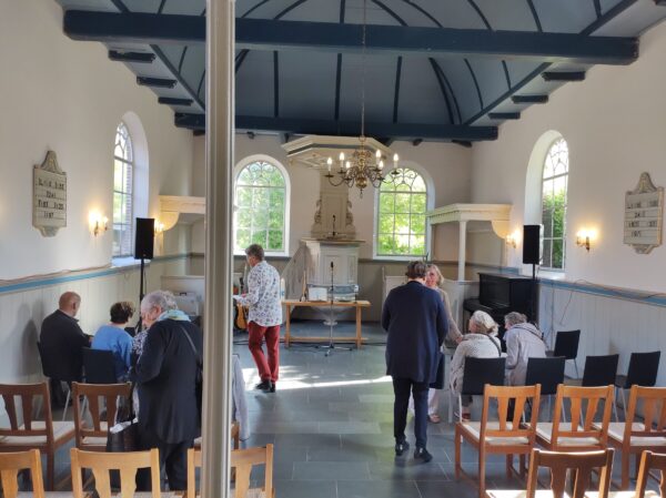 Gezamenlijke Kerkdienst van dg Hallum en dg Stiens in de voormalige fermanje “Julianakerk” van Oudebildzijl 28 mei 2023.